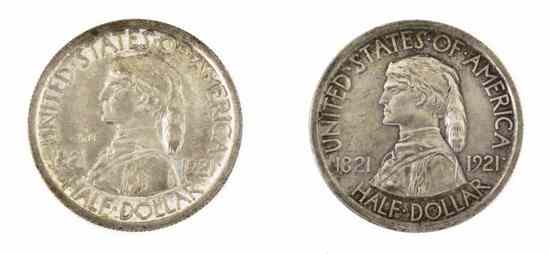 Appraisal: Two U S Missouri Centennial Commemorative Silver Half Dollars including