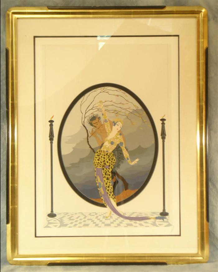 Appraisal: Erte - serigraph Woman with Satyr x AP pencil signed