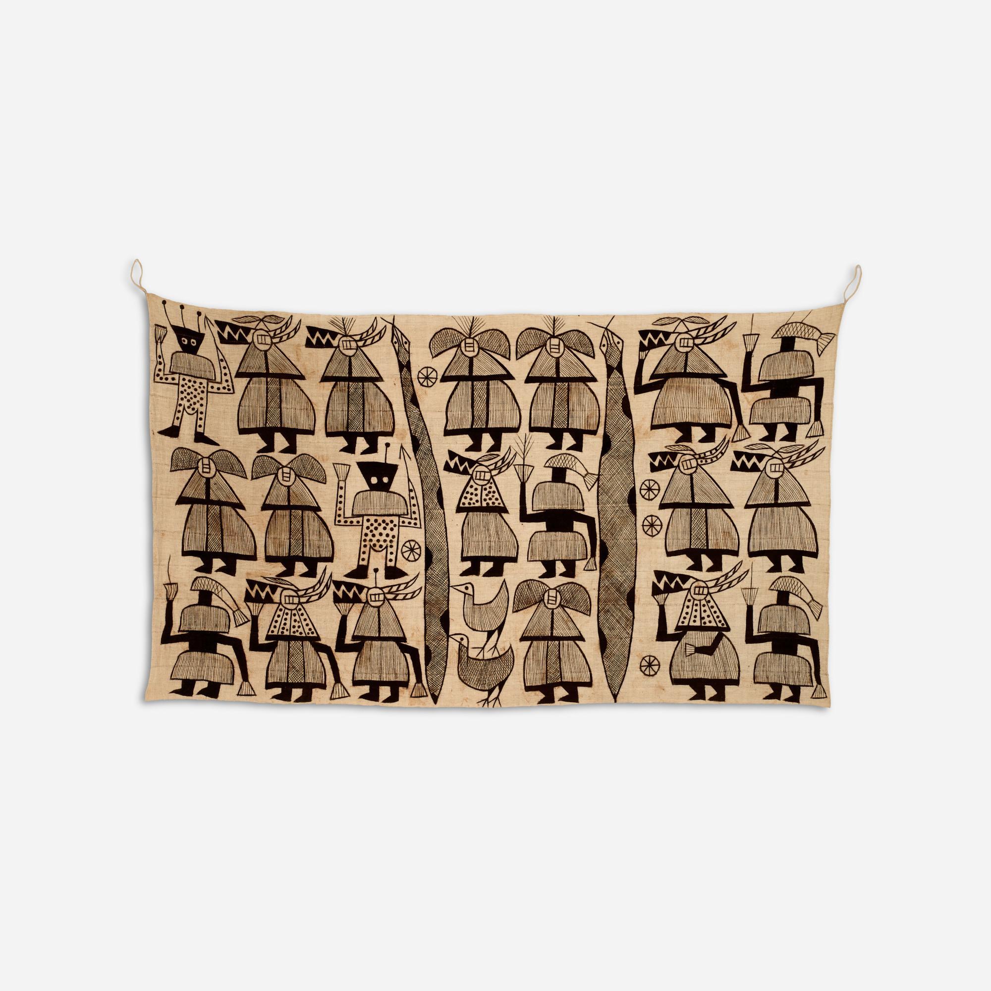 Appraisal: SENUFO IVORY COAST KORHOGO PICTORIAL CLOTH A large Korhogo cloth