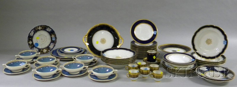 Appraisal: Lot of Assorted English and French Gilt Cobalt and Blue