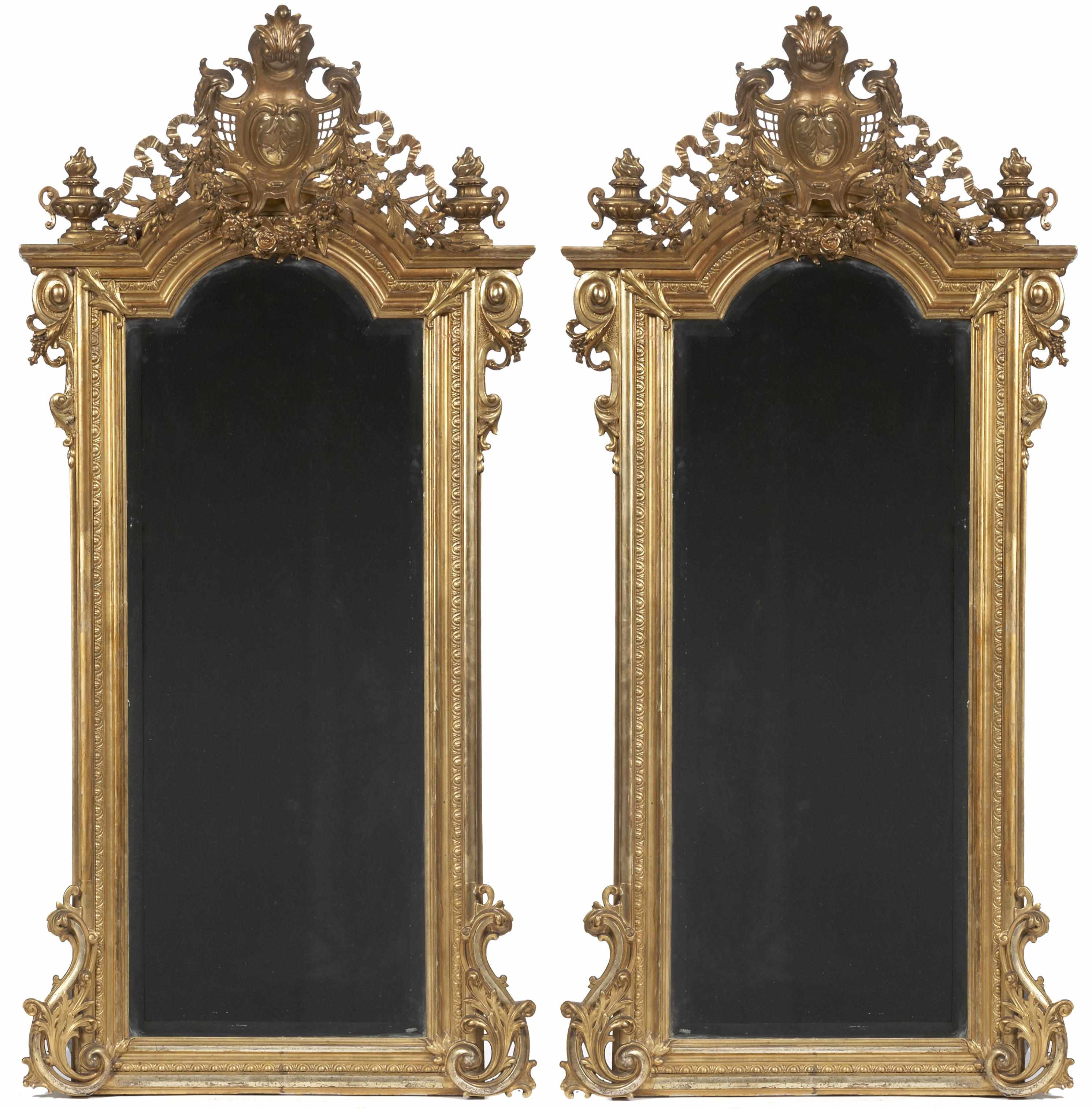 Appraisal: A pair of Louis XV style carved giltwood and gesso