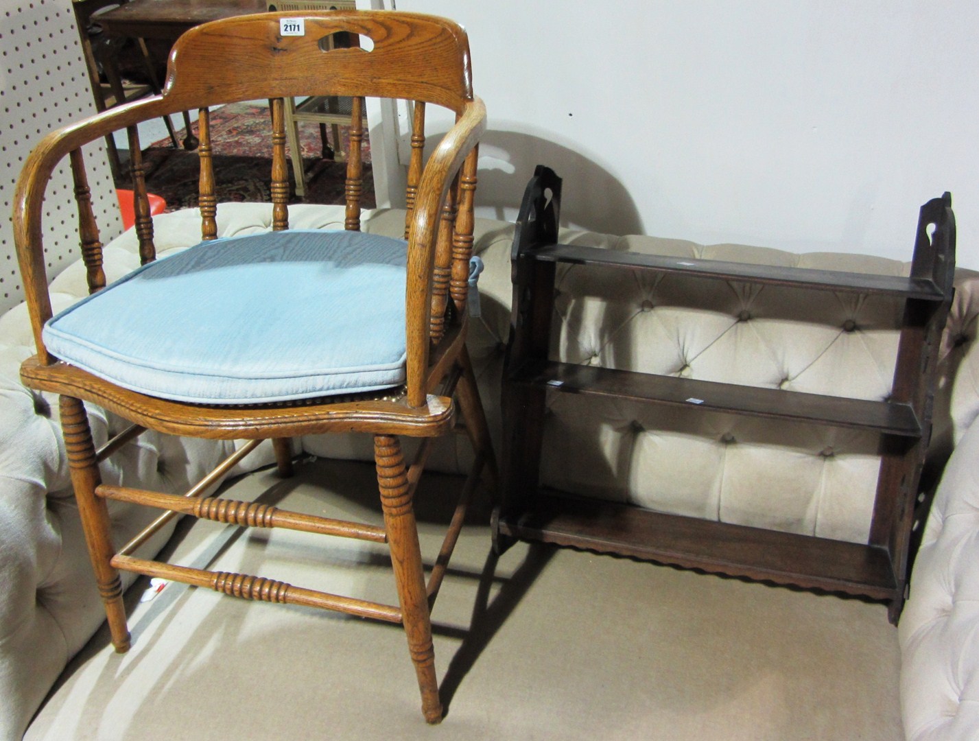 Appraisal: A th century ash and elm bow back chair and