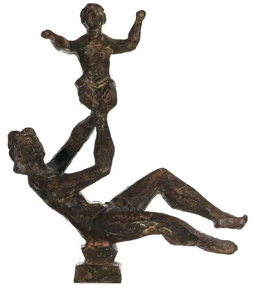 Appraisal: GROSS CHAIM American - Mother Child bronze with brown patina