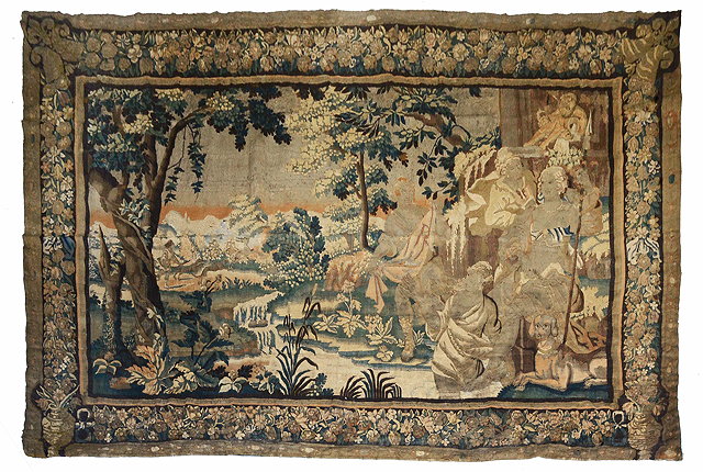 Appraisal: AN TH CENTURY FLEMISH VERDURE TAPESTRY depicting a classical scene