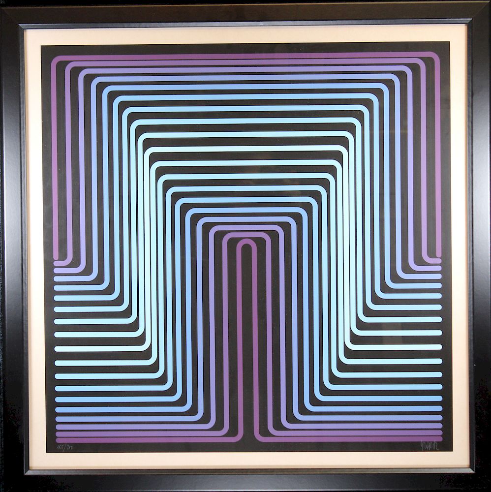 Appraisal: Jean-Pierre Vasarely Yvaral Op-Art Serigraph Jean-Pierre Vasarely Yvaral French -