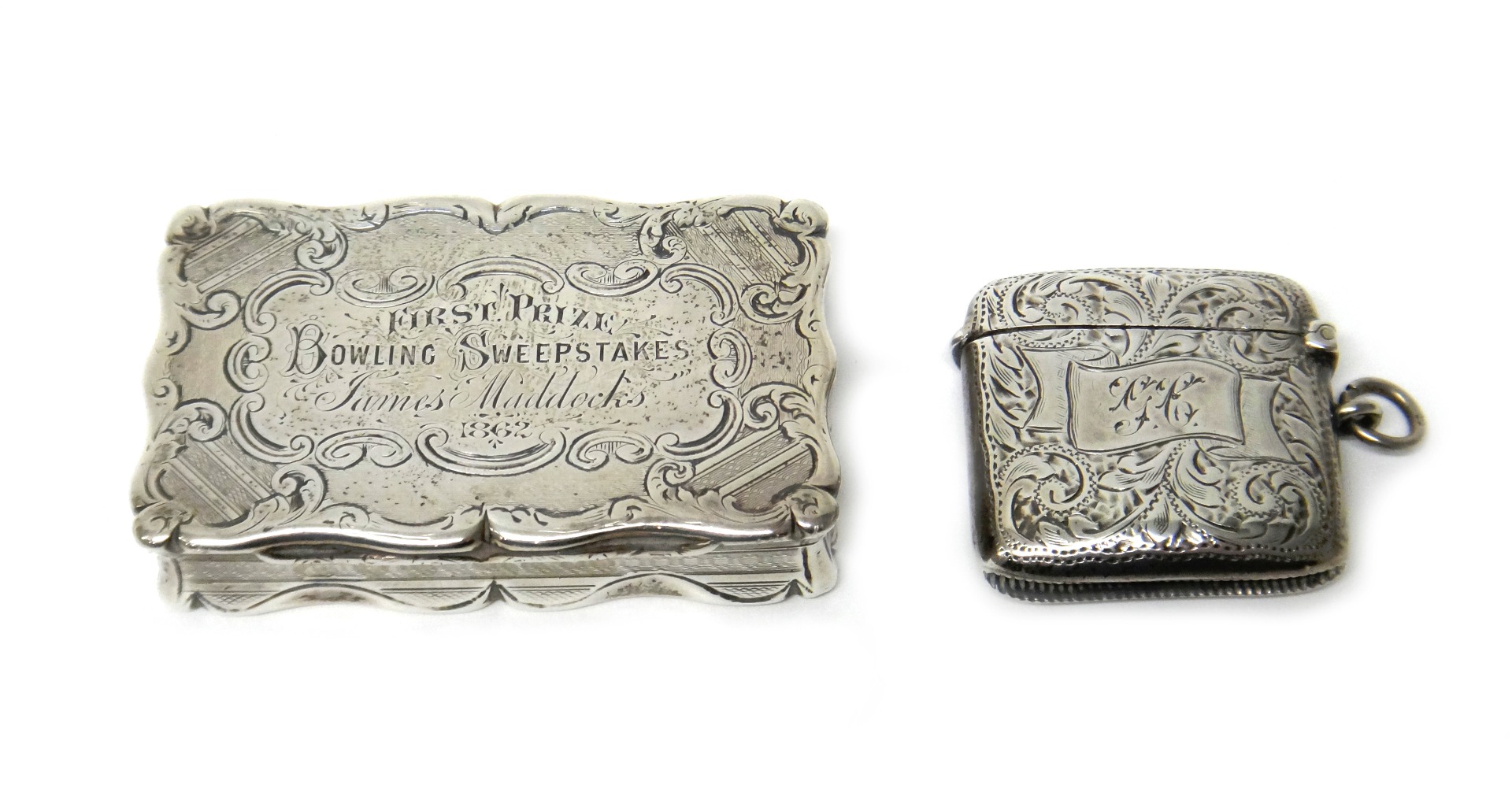 Appraisal: A Victorian silver shaped rectangular snuff box presentation inscribed otherwise