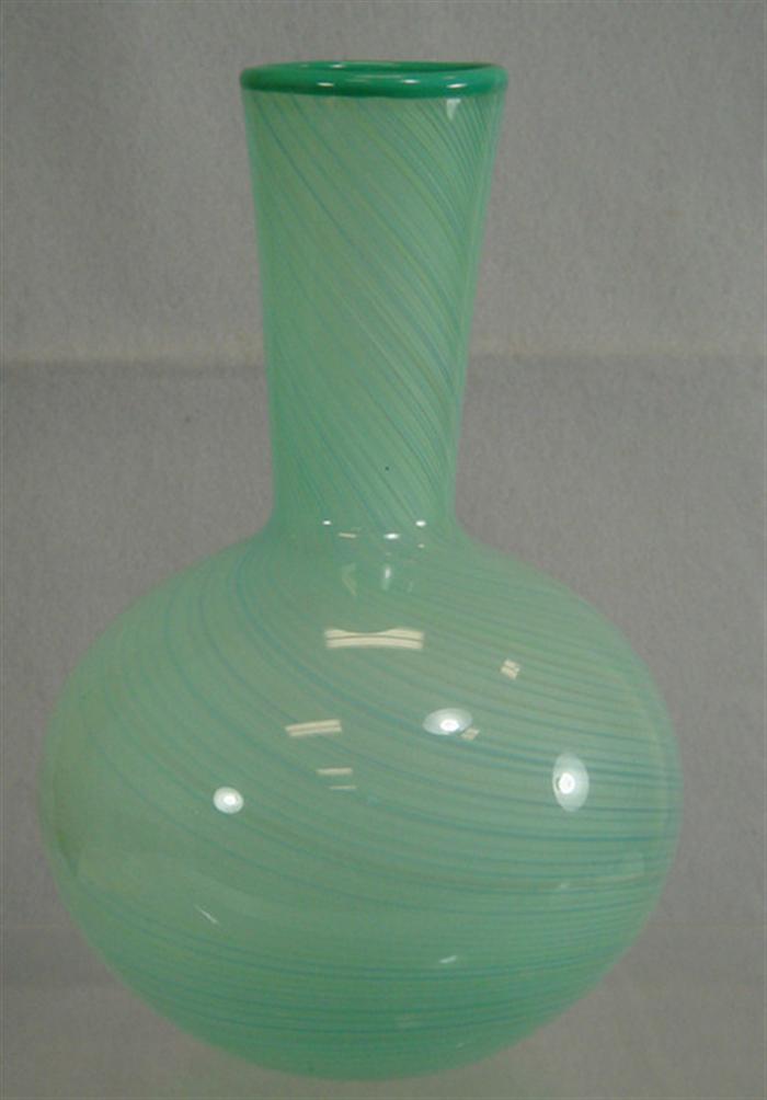 Appraisal: Dansk pale turquoise swirled opalescent art glass vase some haze