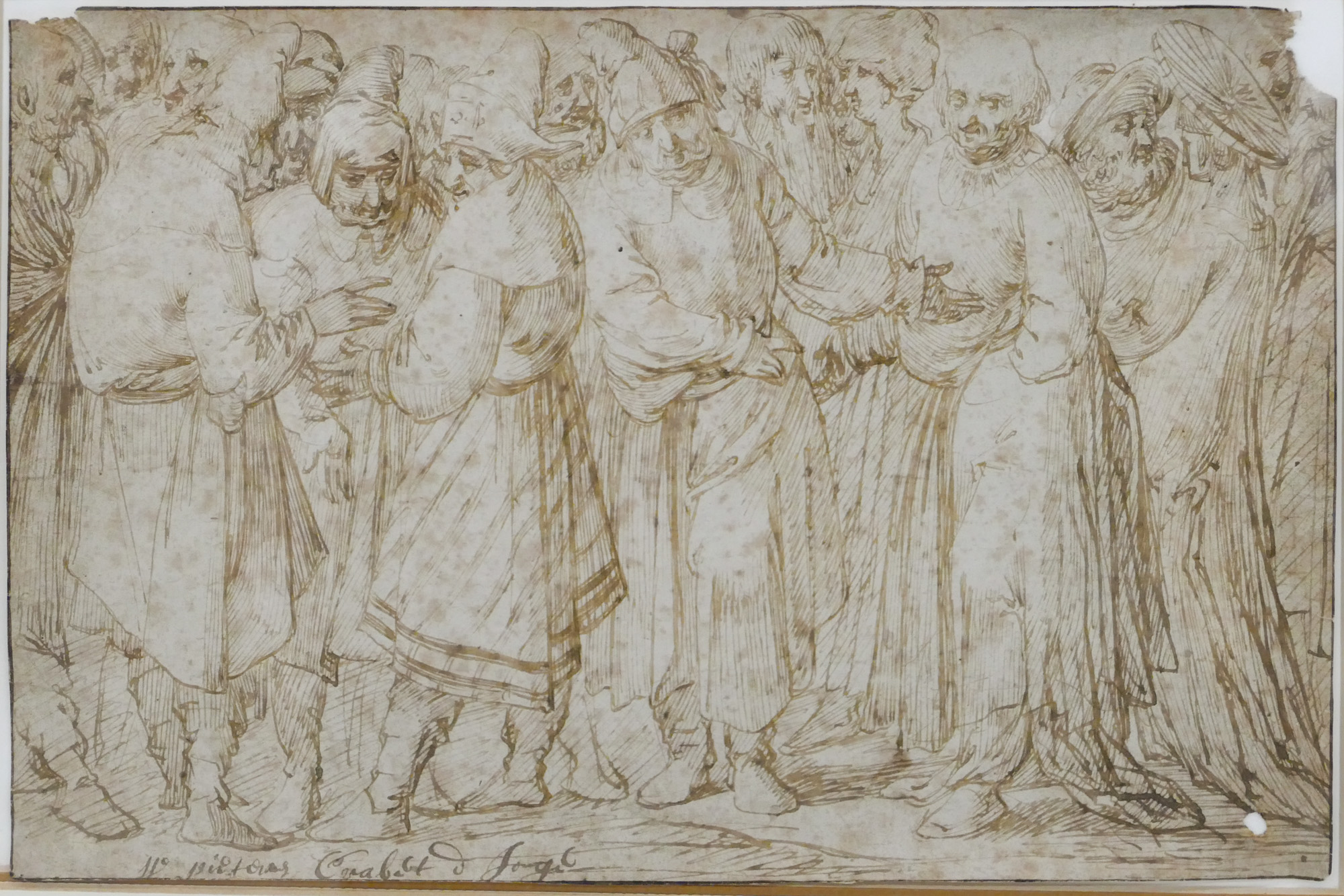 Appraisal: Old Master th Cent Ink Drawing of Figures ''x ''