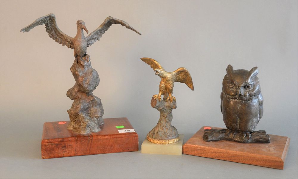 Appraisal: Group of Three Bronze Bird Sculptures to include 'Albatross' by