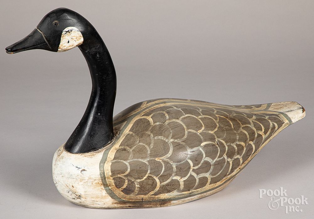 Appraisal: Carved and painted Canada goose decoy Carved and painted Canada