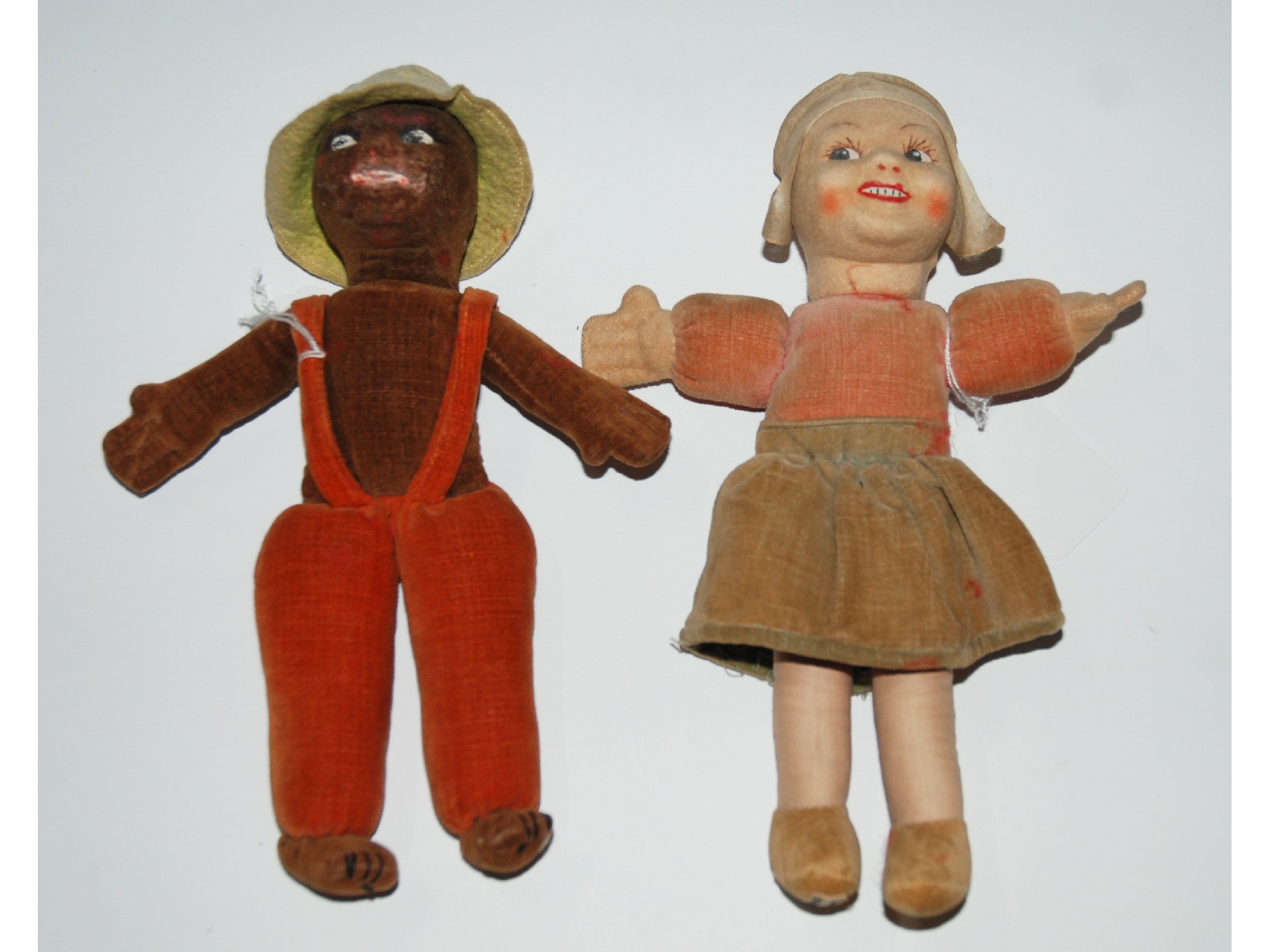 Appraisal: Two Norah Wellings cloth dolls painted features cm long