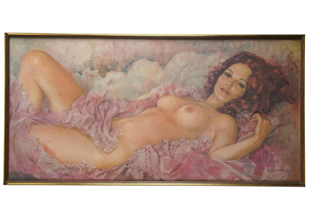 Appraisal: LEO JANSEN RECLINING NUDEoil on canvas signed lower right x