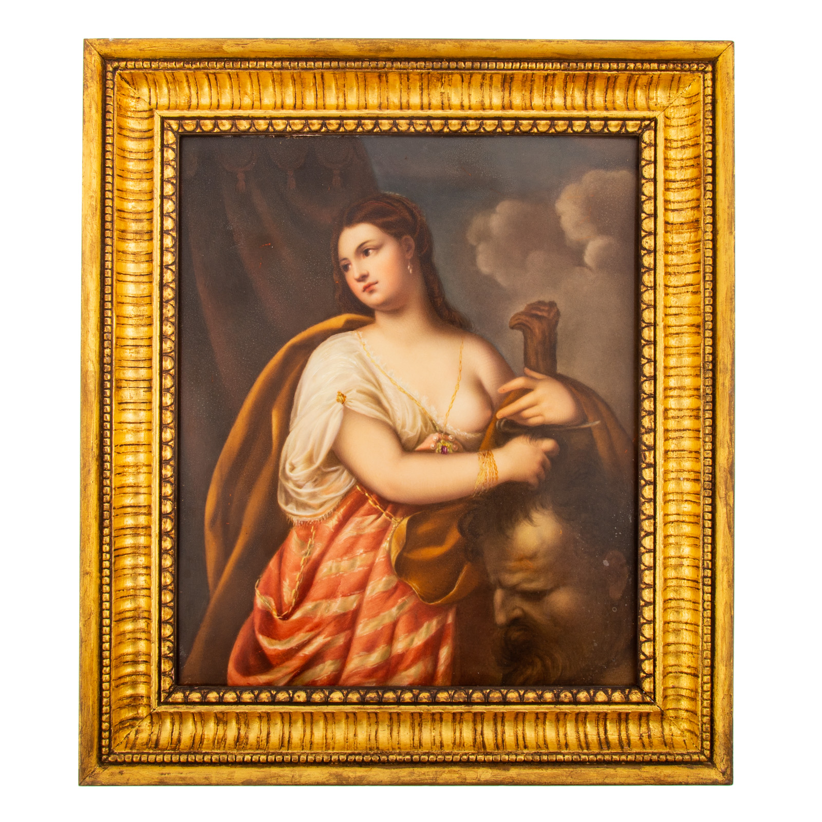 Appraisal: KPM PAINTED PORCELAIN PLAQUE OF JUDITH Late th century beautiful