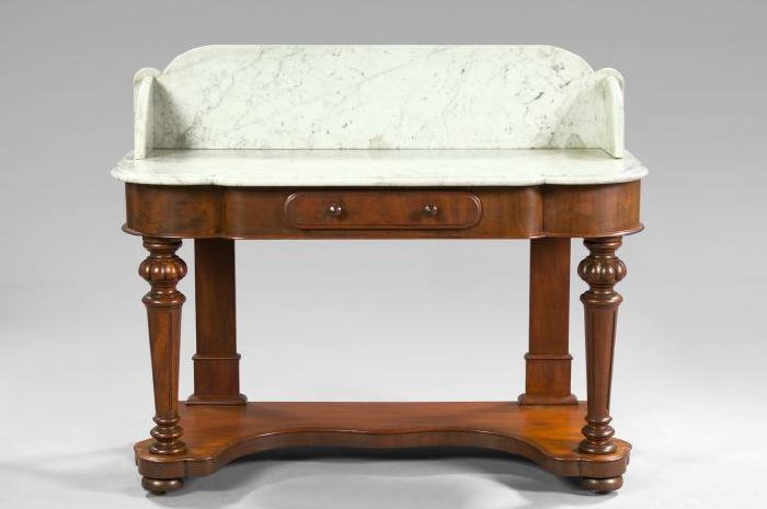 Appraisal: Victorian Mahogany and Marble-Top Washstand third quarter th century the