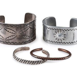 Appraisal: Navajo and Southwestern-style Cuff Bracelets mid - third quarter th