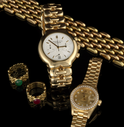 Appraisal: Rolex Eighteen-Karat Yellow Gold and Diamond Lady's President Wristwatch the