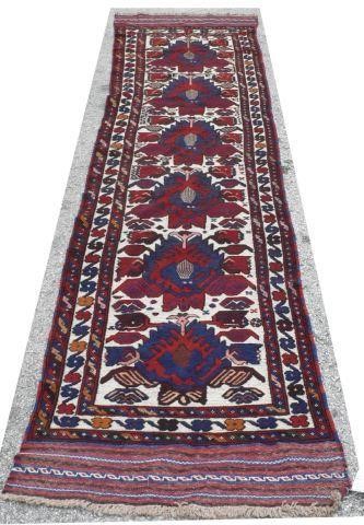 Appraisal: Hand-tied Afghani Caucasian Soumak tribal runner approx ' l '