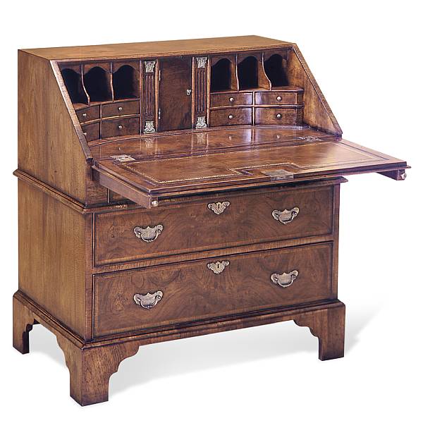 Appraisal: A George I style walnut slant front desk height in