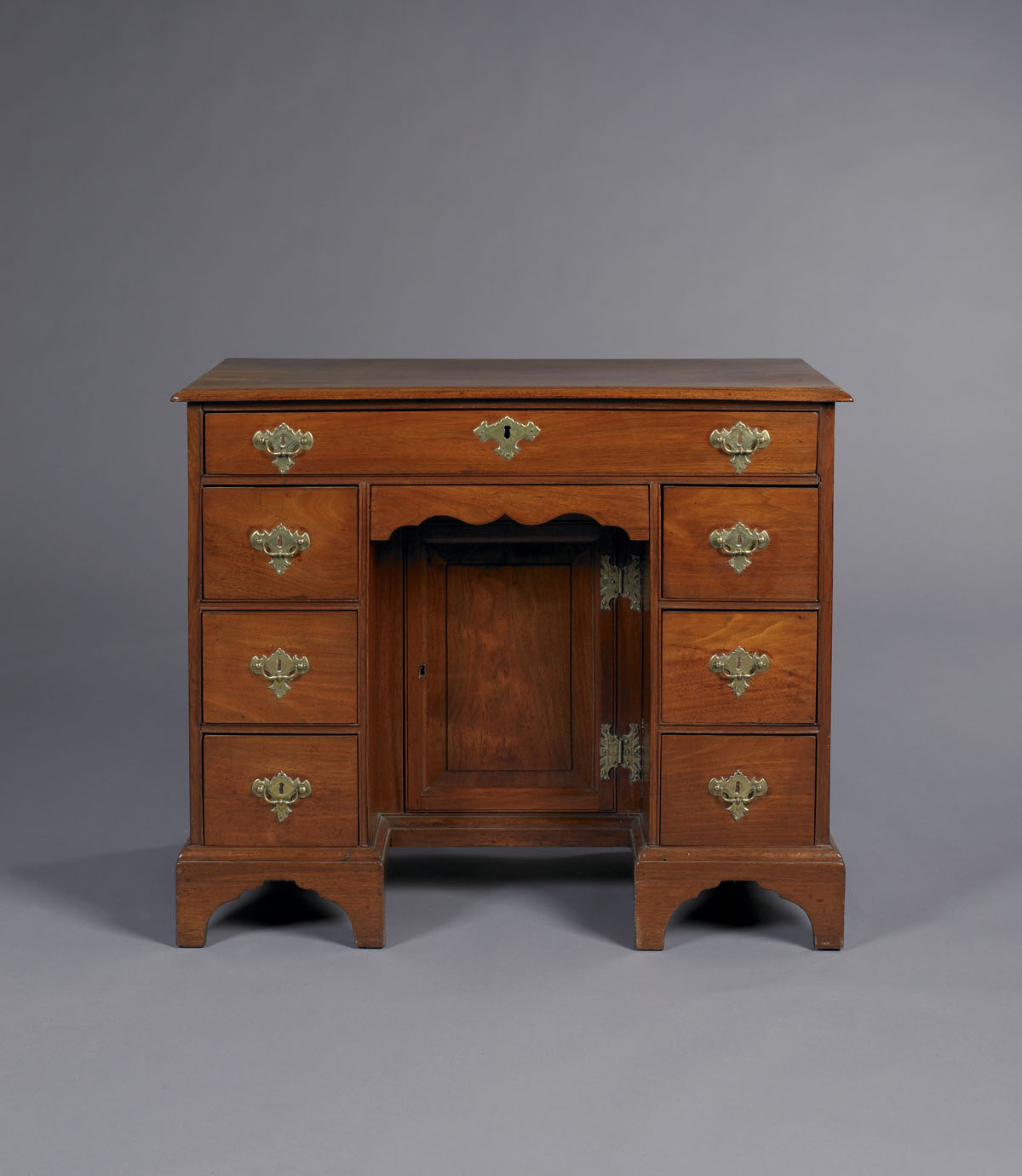 Appraisal: THE DR EDWARD A HOLYOKE MASSACHUSETTS CHIPPENDALE WALNUT KNEEHOLE DESK