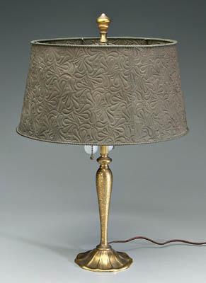 Appraisal: Tiffany lamp and shade patinated bronze base with two lights