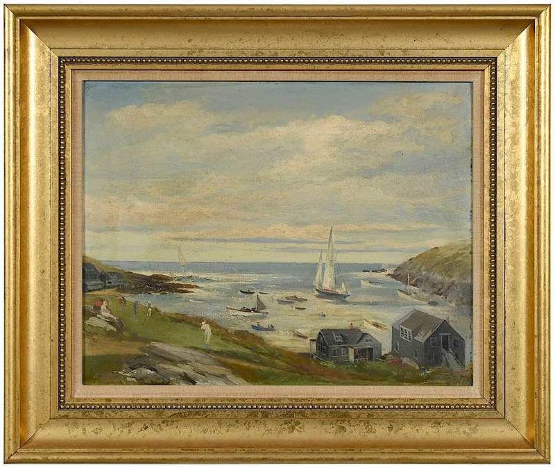 Appraisal: Howard Hall Darnell Pennsylvania - Monhegan Island Harbor Maine signed