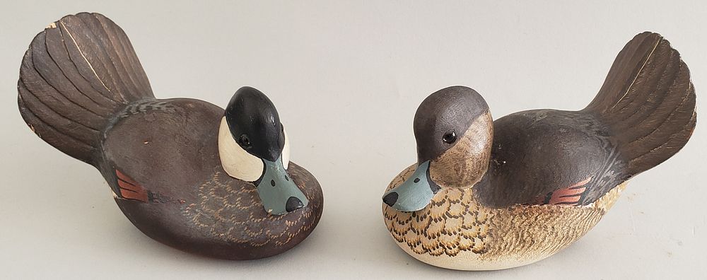 Appraisal: Pair of William H Cranmer Carved and Painted Ruddy Duck