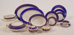 Appraisal: ROYAL JACKSON ''AMBASSADOR'' ROYAL BLUE AND GOLD RIM FINE CHINA