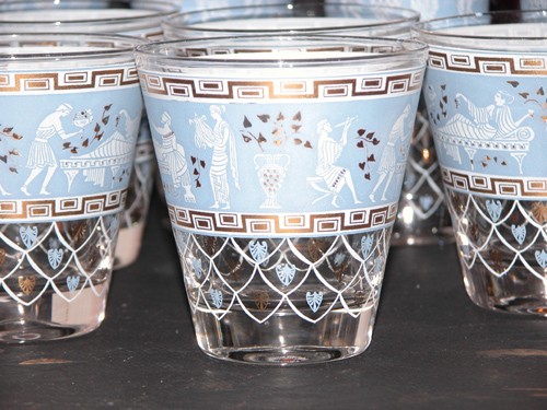 Appraisal: Wedgwood type decorated tumblers Various Ages Unknown Various Sizes Glass