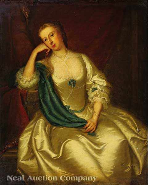 Appraisal: Attributed to Michael Dahl Swedish British - A Lady three-quarter