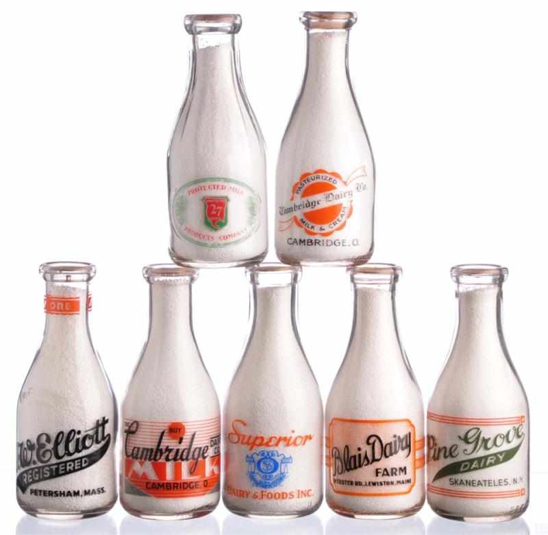 Appraisal: Lot of Milk Bottles from Various Locations Description Lot includes