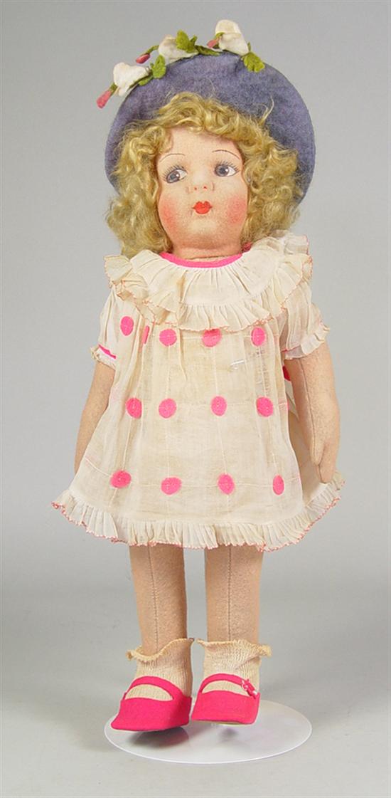 Appraisal: Lenci-Style Doll Circa Brown side glancing eyes English blonde mohair