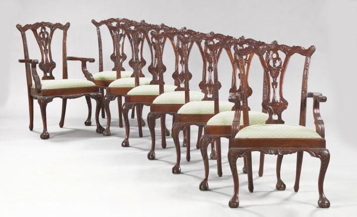 Appraisal: Suite of Eight George III Mahogany Dining Chairs in the