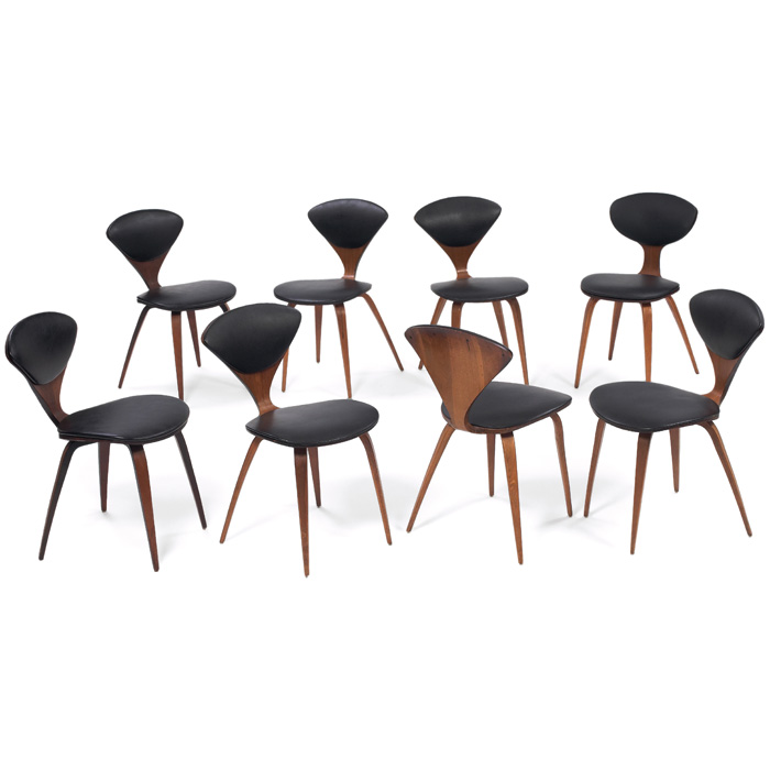 Appraisal: Norman Cherner side chairs set of by Plycraft s laminated