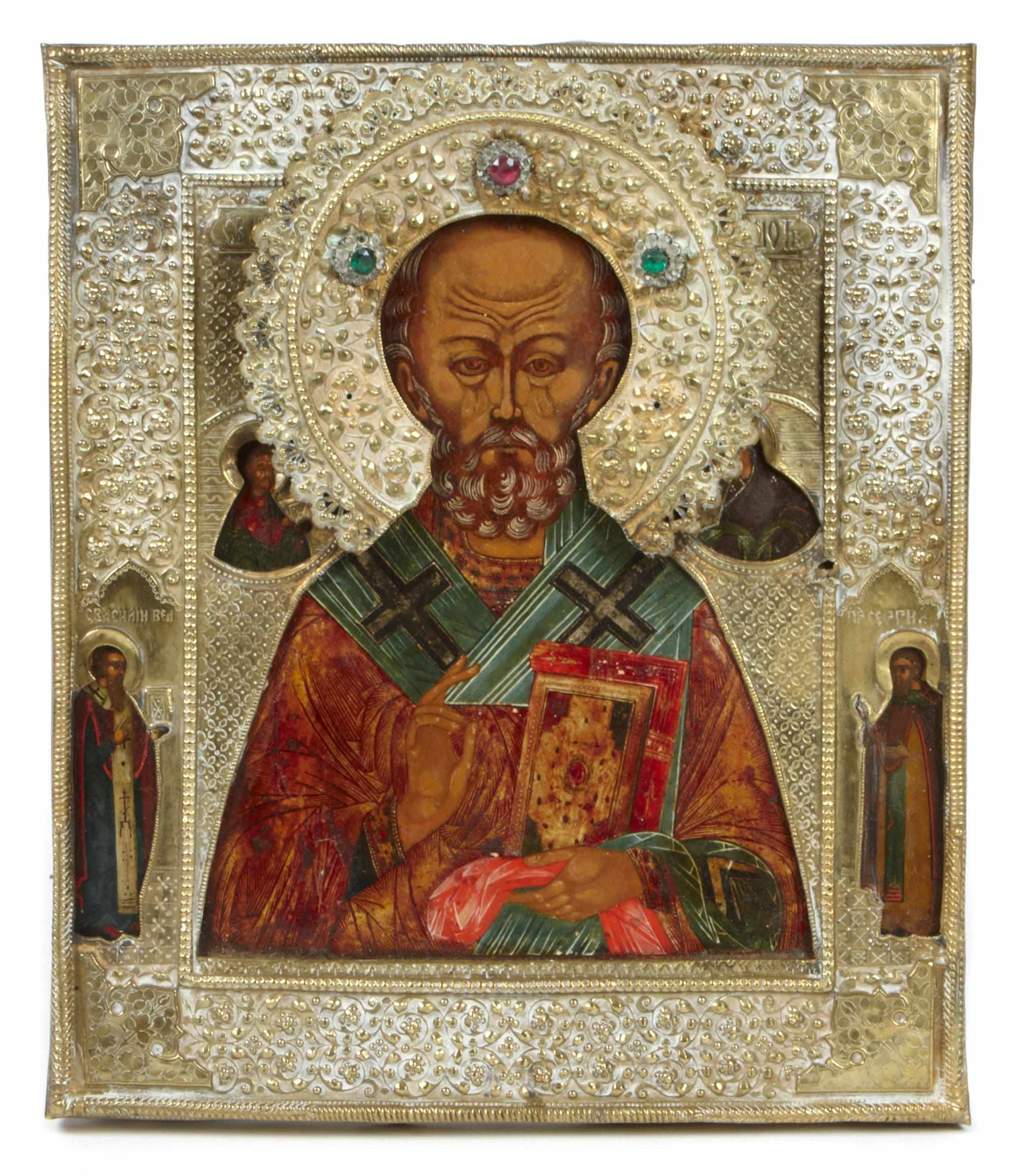 Appraisal: A Russian icon of St Nicholas early th centuryCover with