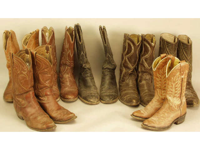 Appraisal: Collection of pair vintage cowboy boots Estimate -