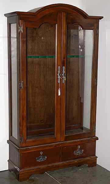 Appraisal: Wood Gun Cabinet with Glass Doors overall height length width