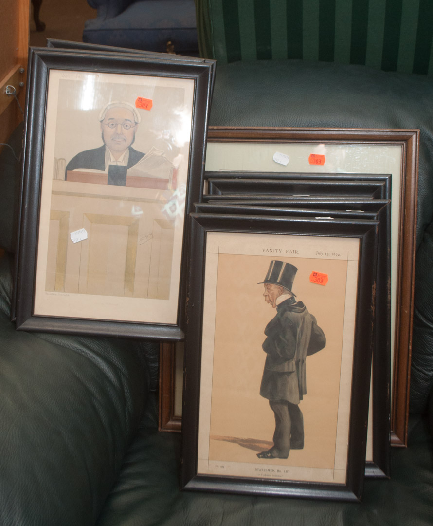 Appraisal: Ten framed Spy prints Undernumber