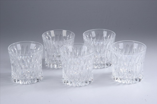 Appraisal: TWENTY MOLDED GLASS COCKTAIL GLASSES th century - in high