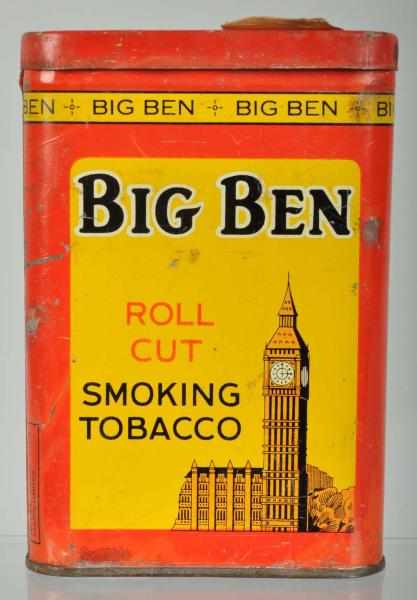 Appraisal: Big Ben Vertical Pocket Tobacco Tin Description Remnants of original