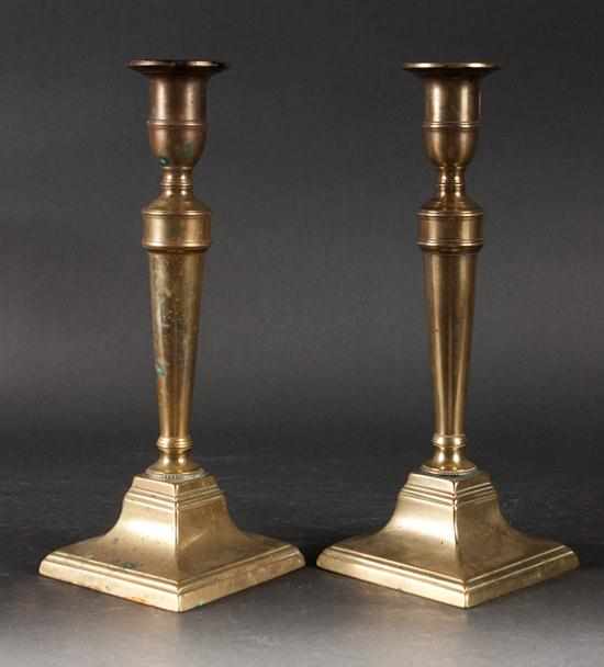 Appraisal: Pair of William IV brass candlesticks Estimate - All items