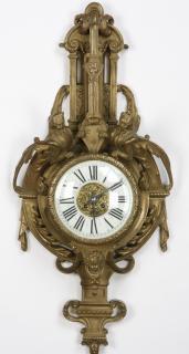 Appraisal: th c French gilt bronze cartel clock th century French