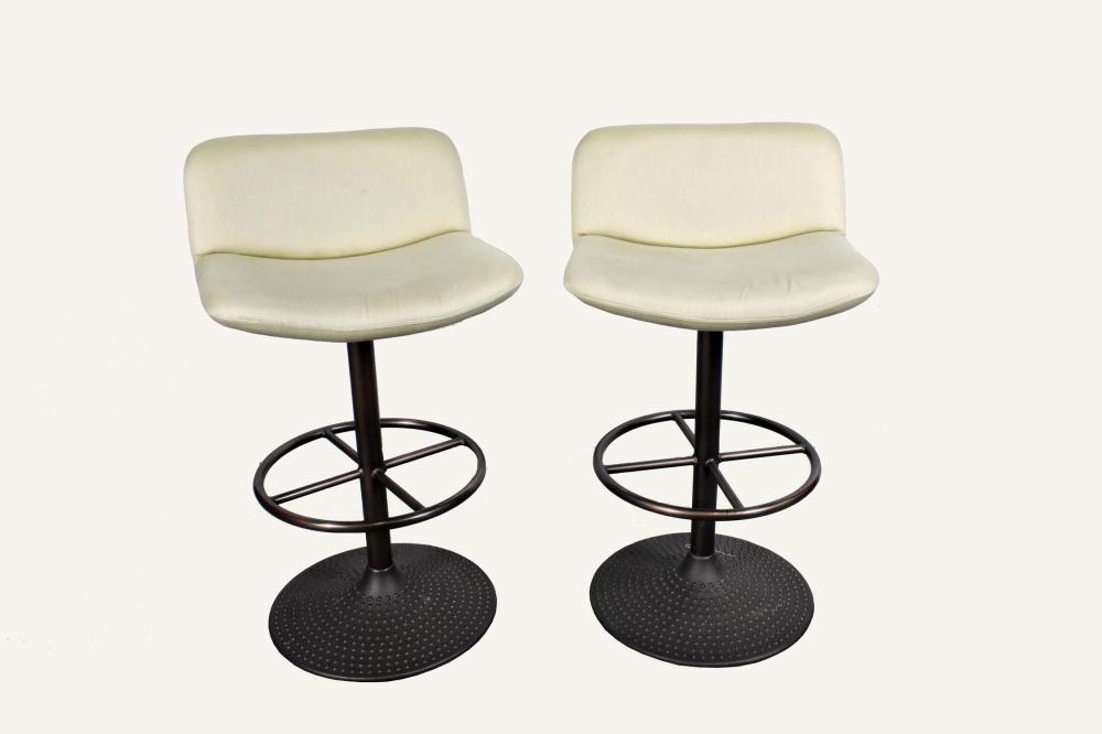 Appraisal: PAIR OF CONTEMPORARY COUNTER STOOLS CHAIRSEach with a revolving adjustable