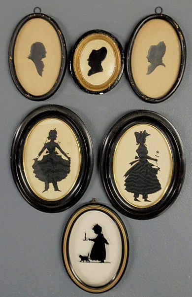 Appraisal: Five oval framed silhouettes th th c x and a