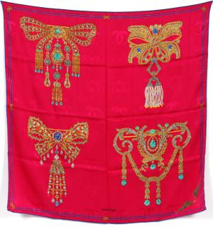 Appraisal: CARTIER SILK SCARF CARTIER SILK SCARF X An overall fuchsia