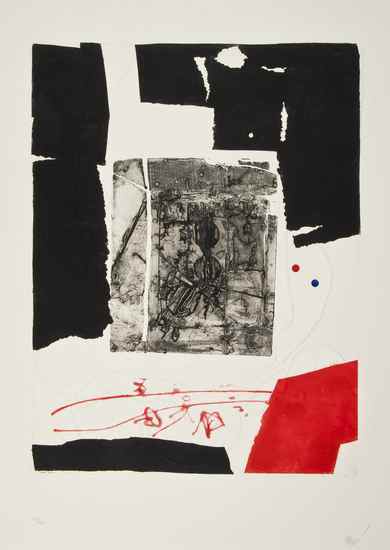 Appraisal: Antoni Clav - Untitled etching with aquatint and carborundum printed