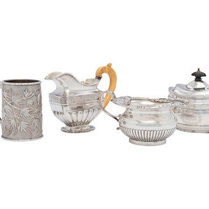 Appraisal: Four Silver Serving Pieces Late th Through Early th Century