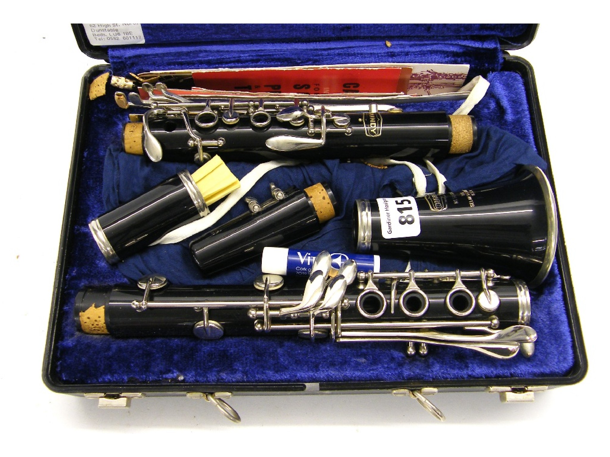 Appraisal: Bundy Resonite ebonite clarinet no S case