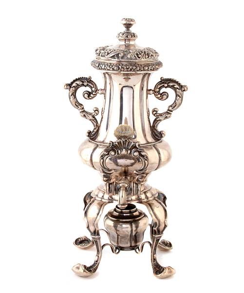 Appraisal: An Austrian silver hot water urnVienna Late th Century of