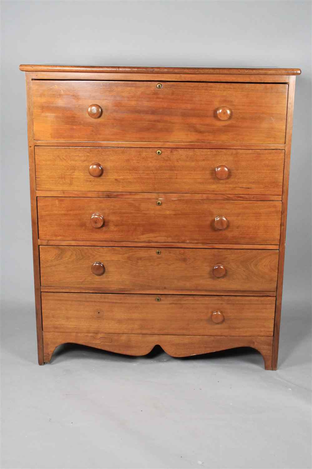 Appraisal: AMERICAN SOUTHERN BUTTERNUT CHEST OF DRAWERS POSSIBLY MISSISSIPPI th century