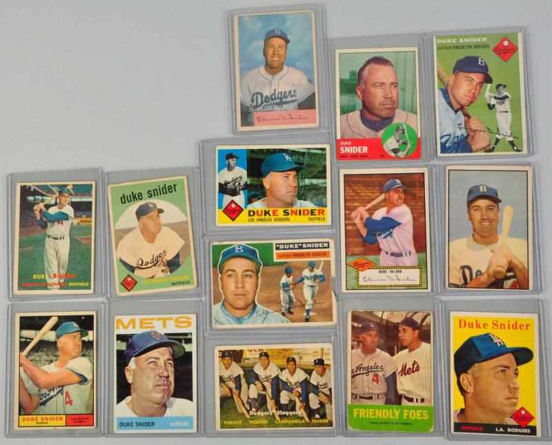 Appraisal: Lot of Duke Snider Baseball Cards Description Includes Topps no